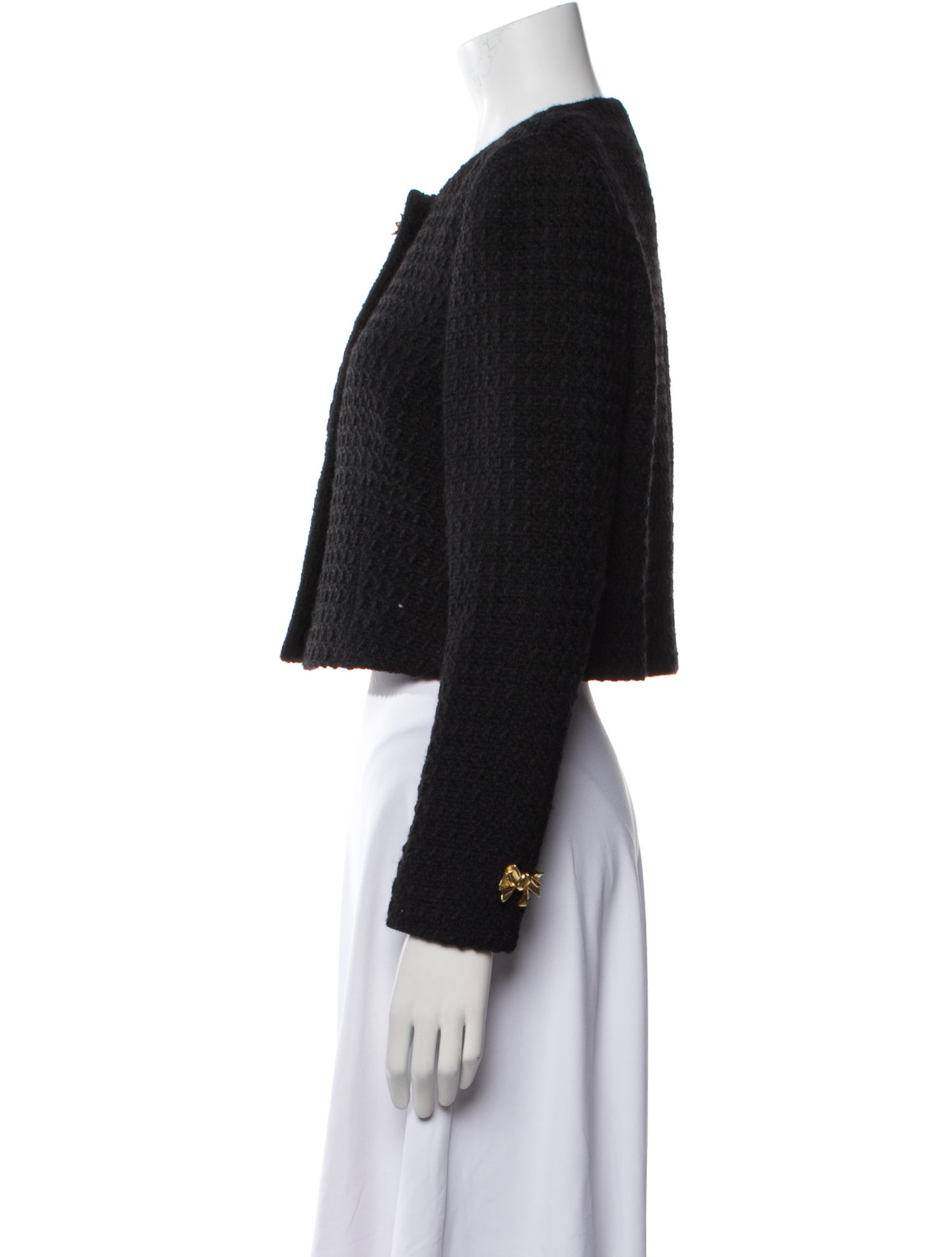 Oscar de la Renta Virgin Wool Tweed Pattern Evening Jacket