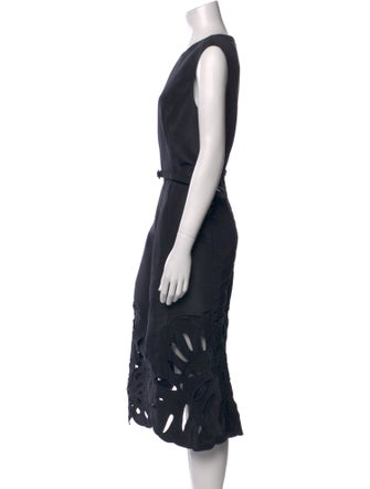 Oscar de la Renta Silk Midi Length Dress