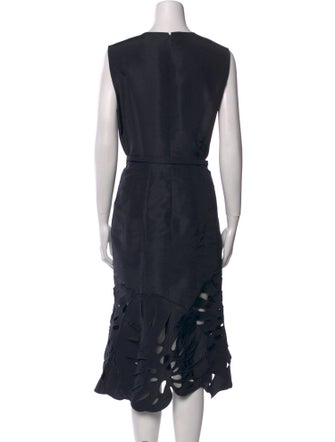 Oscar de la Renta Silk Midi Length Dress