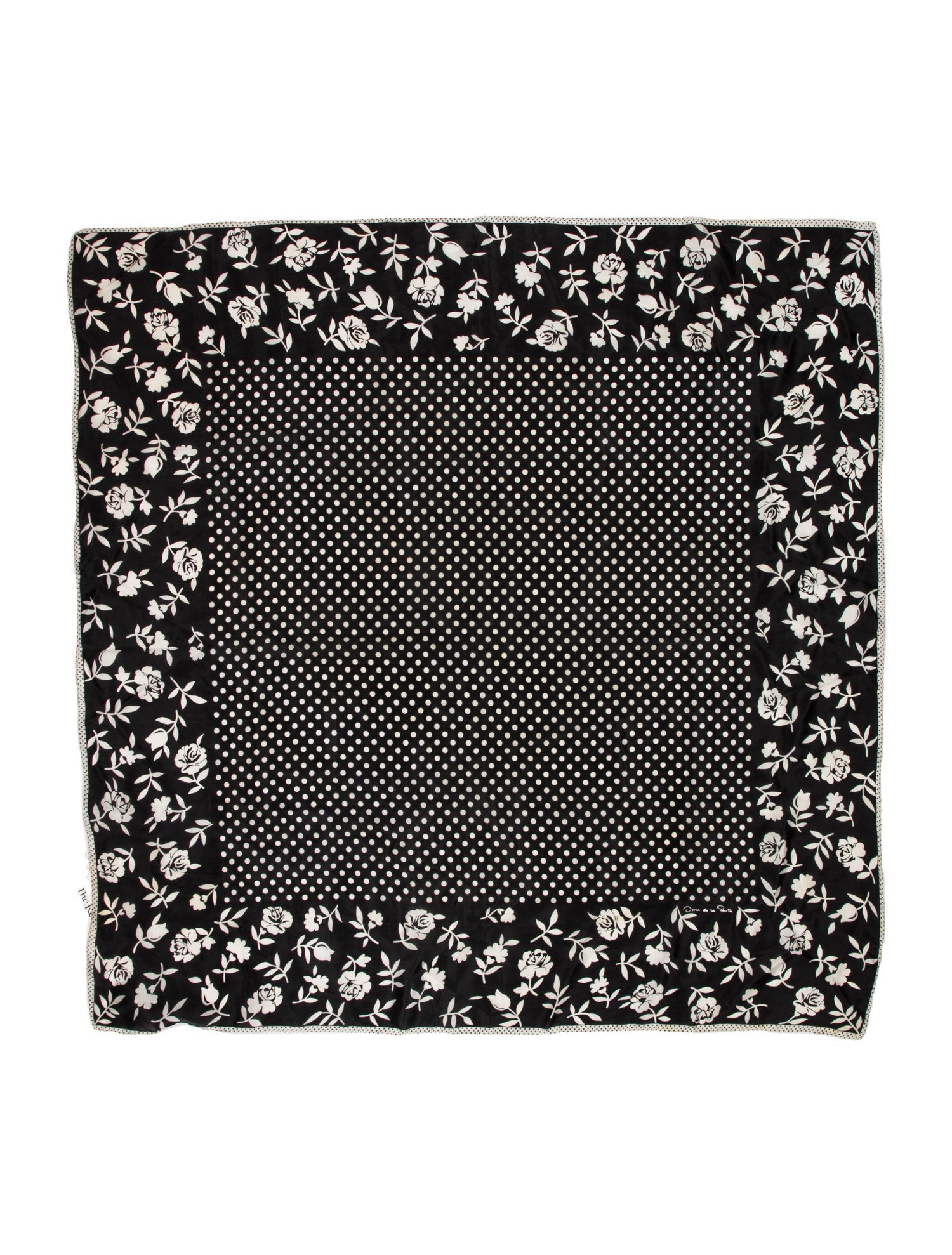 Oscar de la Renta Silk Floral Print Scarf