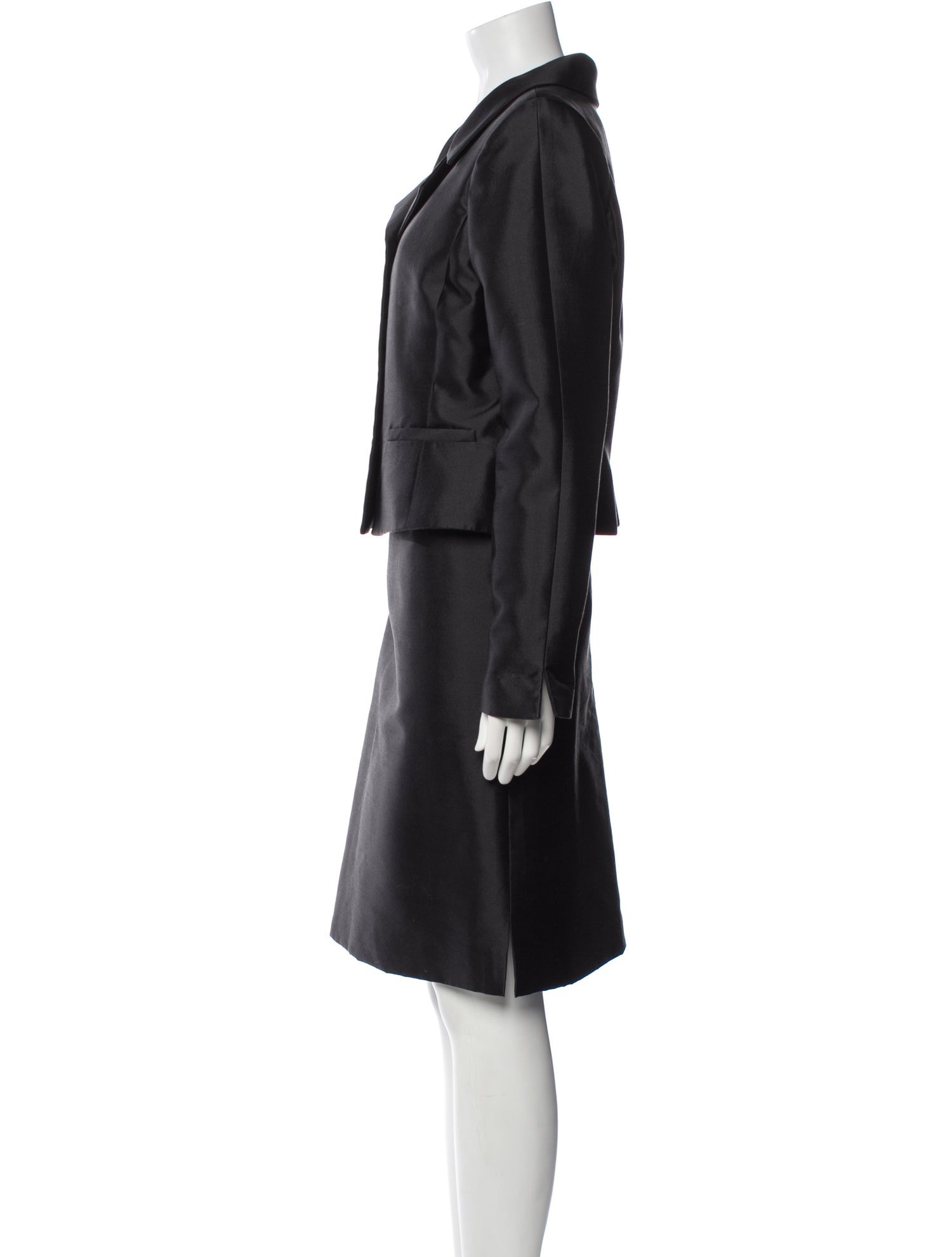 Oscar de la Renta Pink Label Silk Crystal Embellishments Skirt Suit