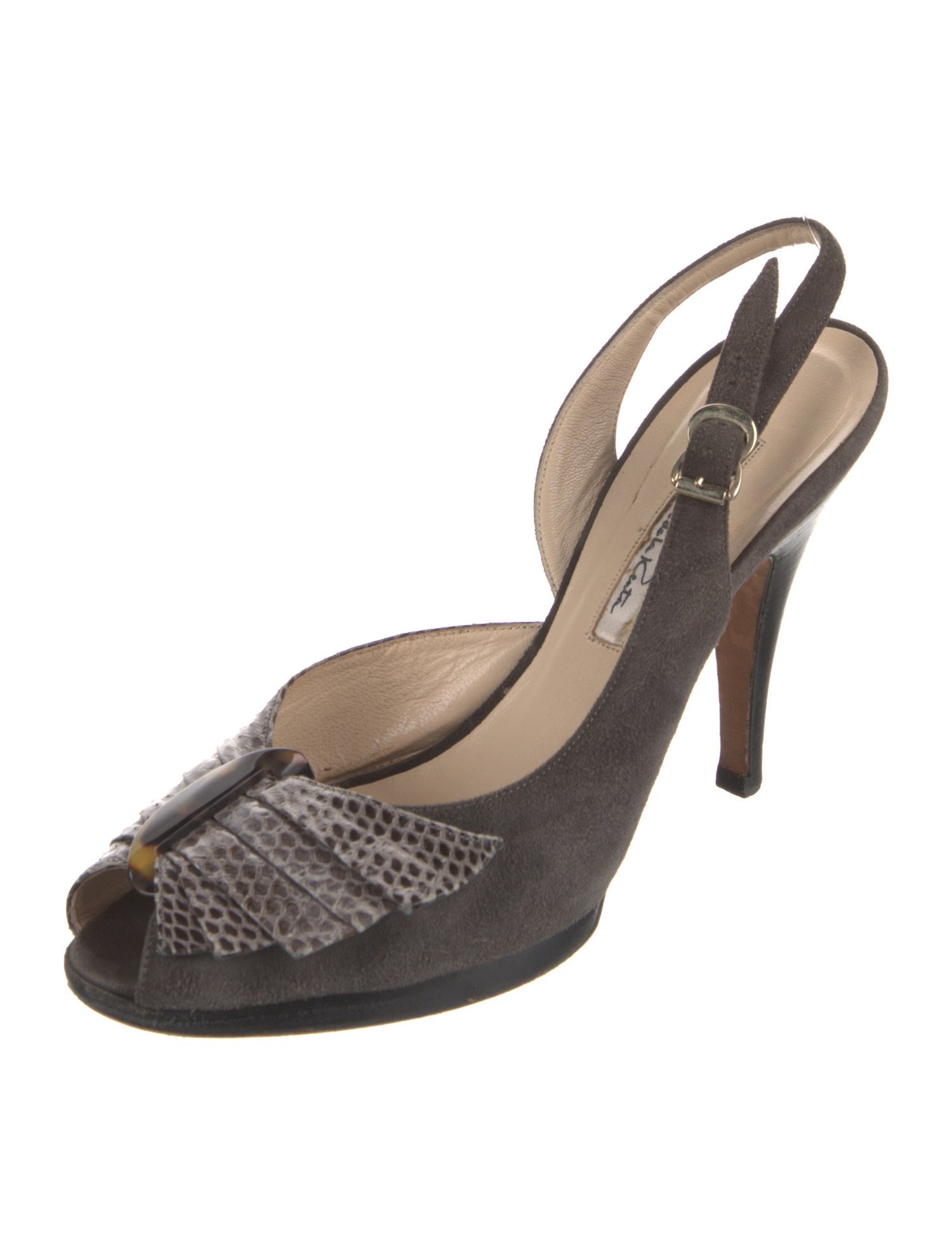 Oscar de la Renta Suede Slingback Pumps