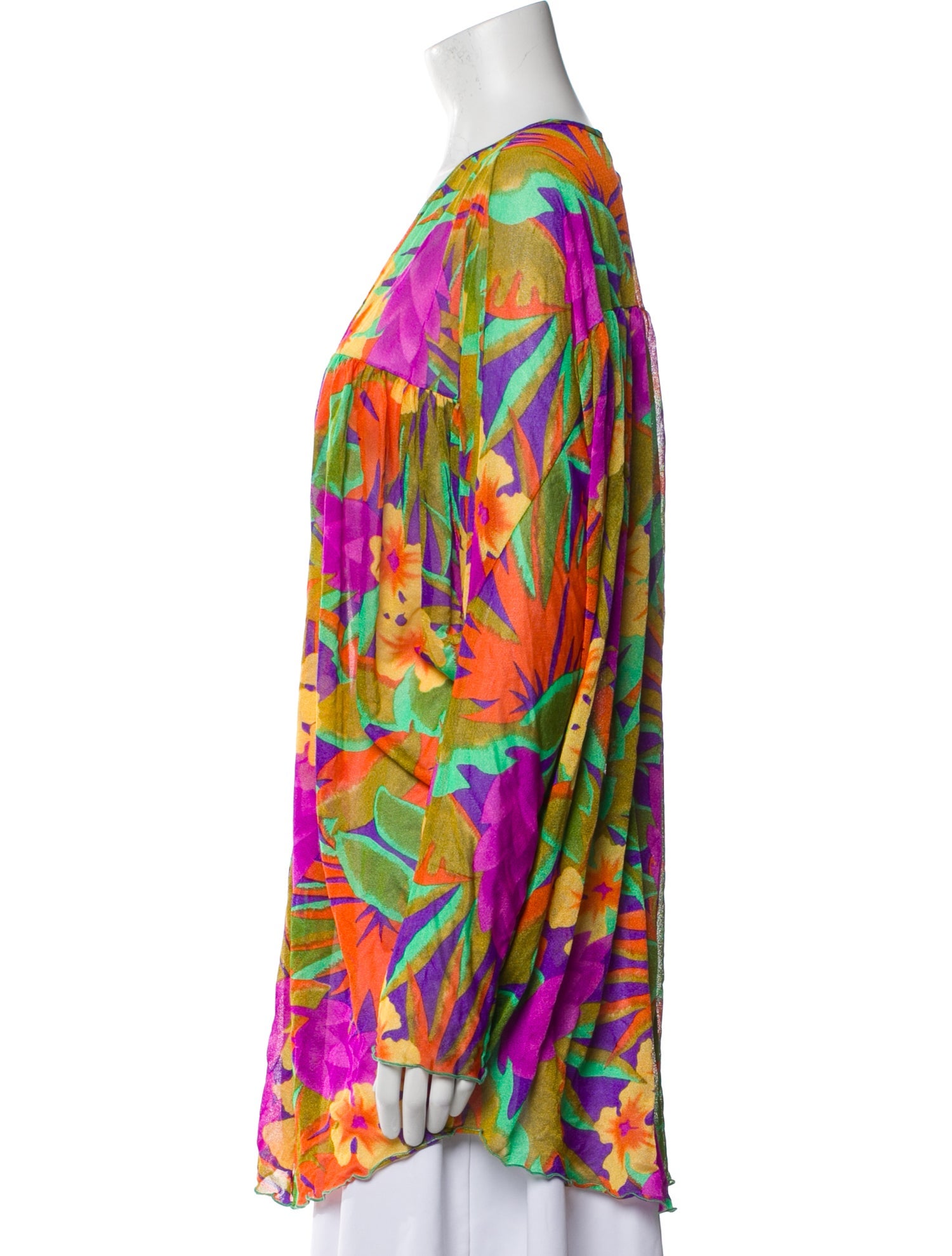 Oscar de la Renta Floral Print Cover-Up