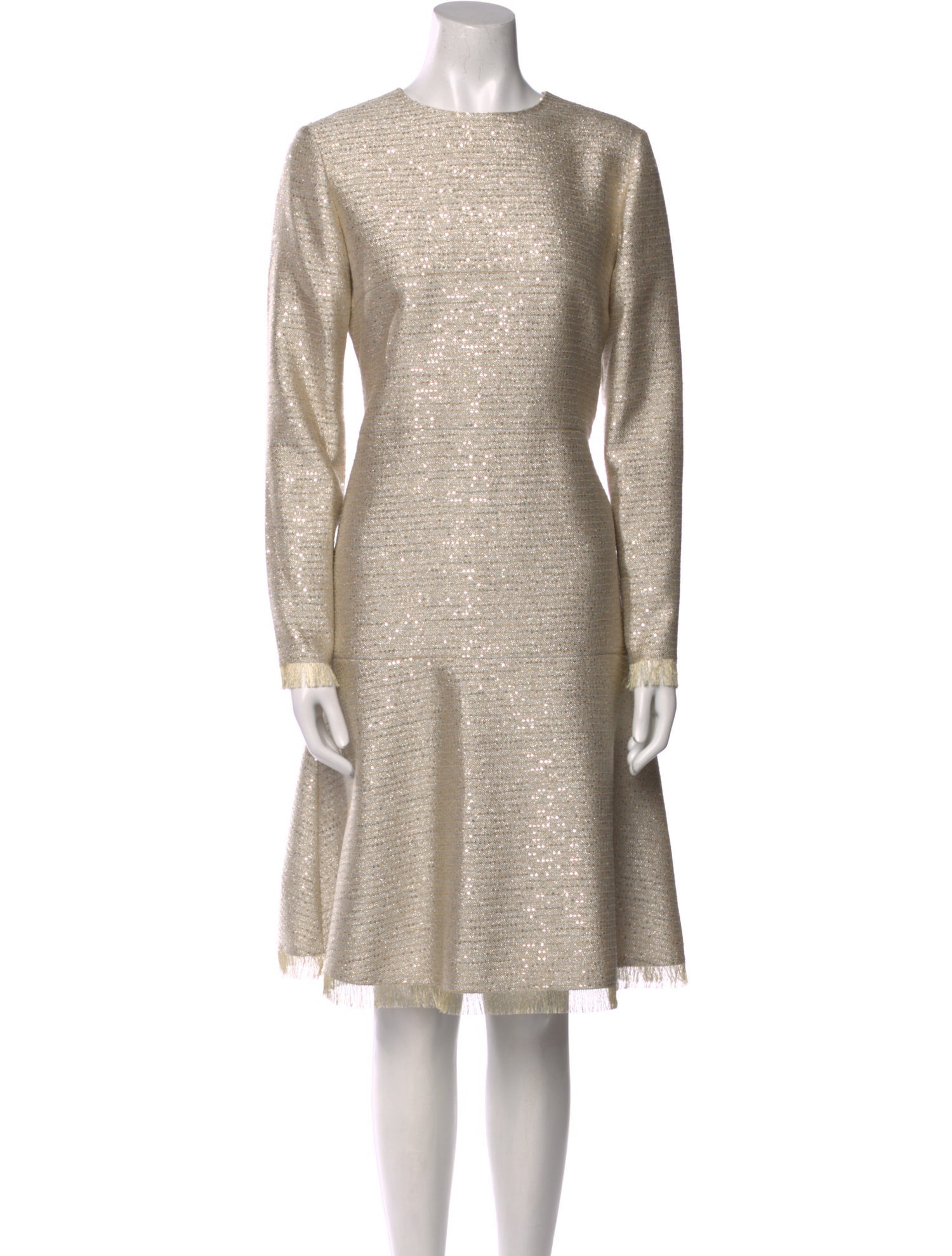 Oscar de la Renta Crew Neck Midi Length Dress