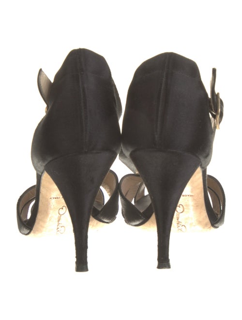 Oscar de la Renta Satin Beaded Accents Slingback Sandals