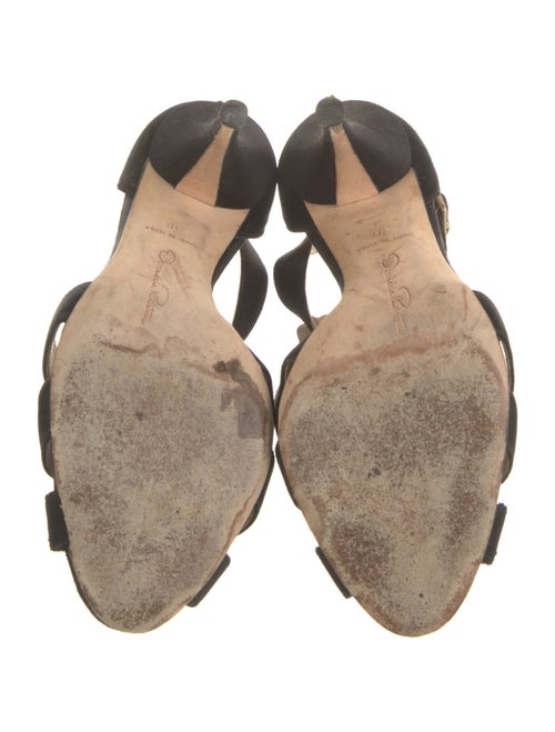 Oscar de la Renta Satin Beaded Accents Slingback Sandals