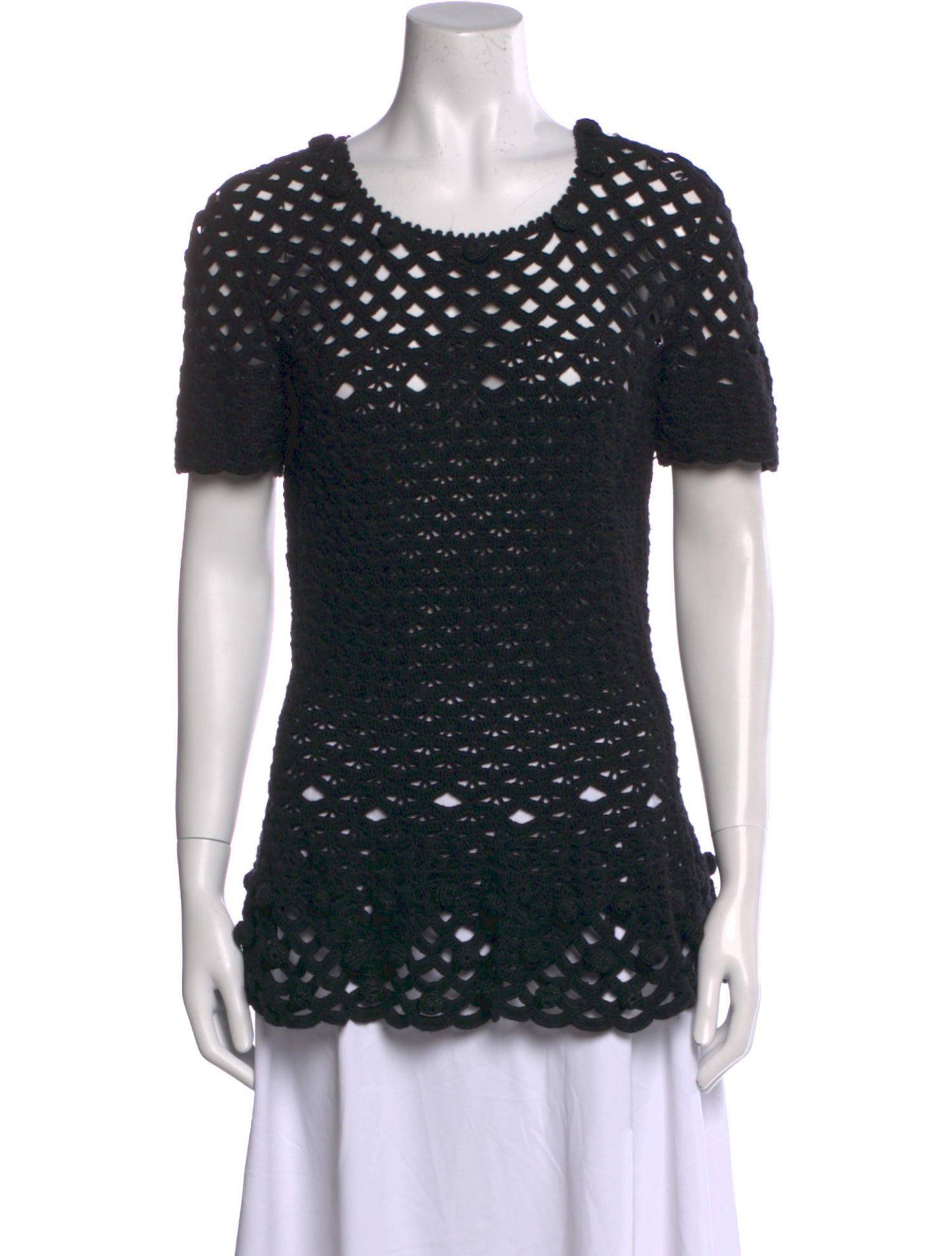 Oscar de la Renta Wool Scoop Neck Sweater