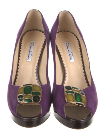 Oscar de la Renta Suede Pumps