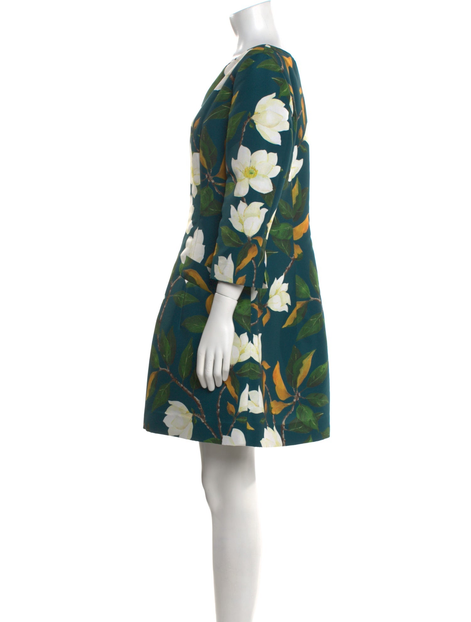 Oscar de la Renta Floral Print Mini Dress
