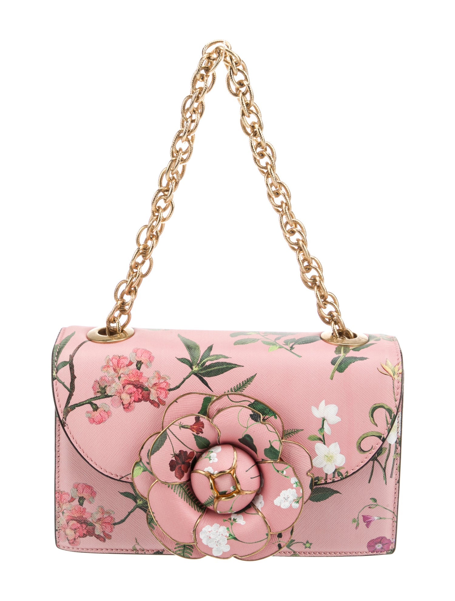 Oscar de la Renta Leather Top Handle Bag