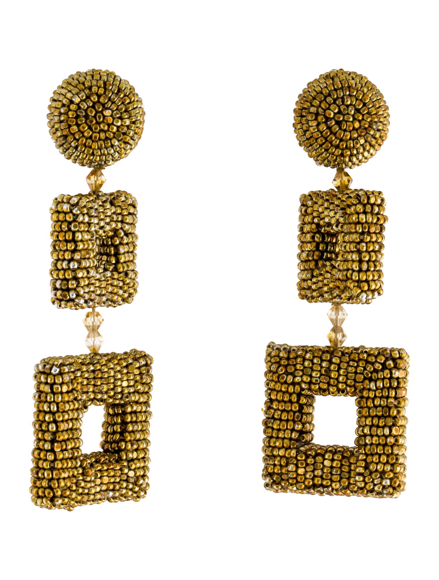 Oscar de la Renta Bead Clip-On Earrings