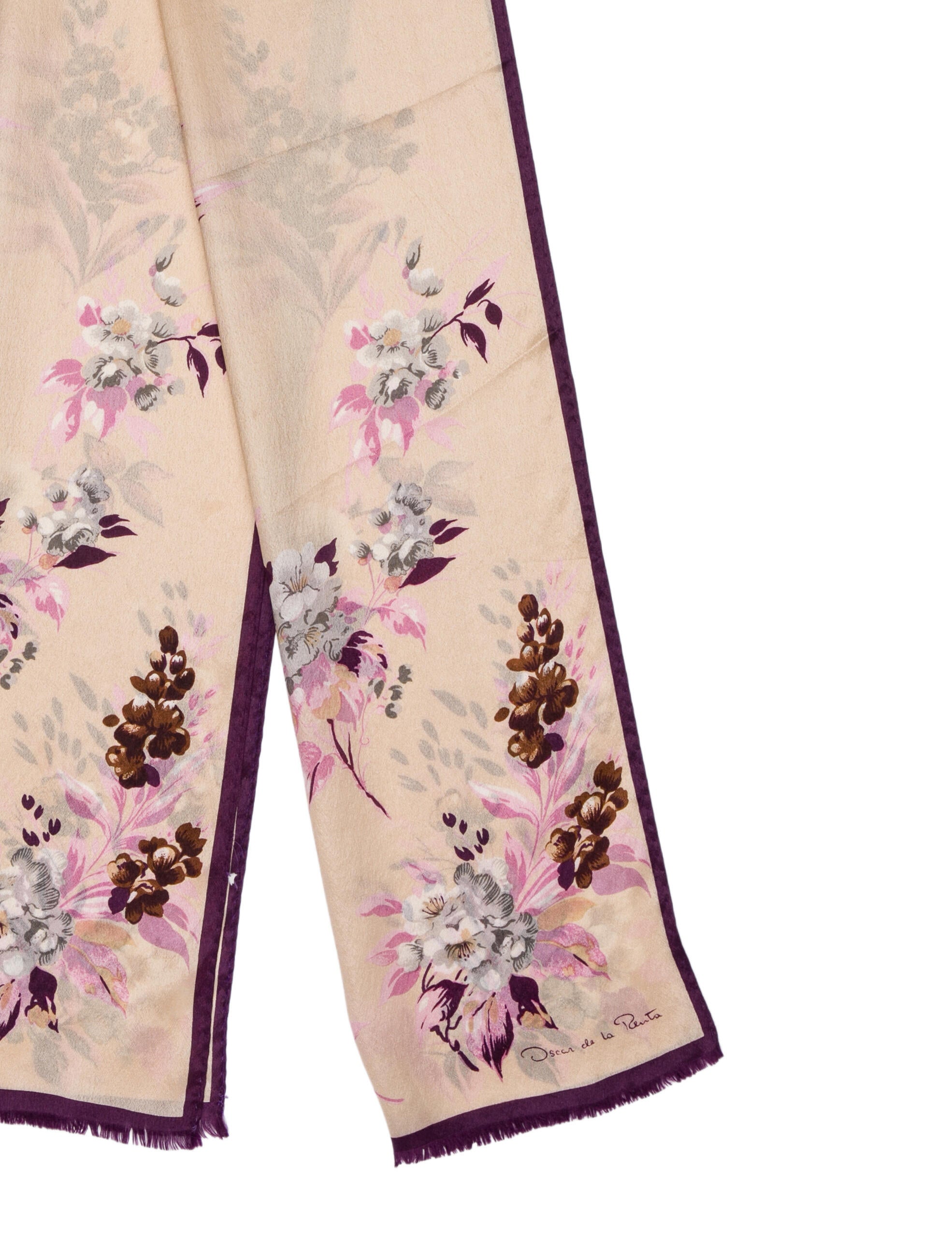 Oscar de la Renta Silk Vintage Scarf