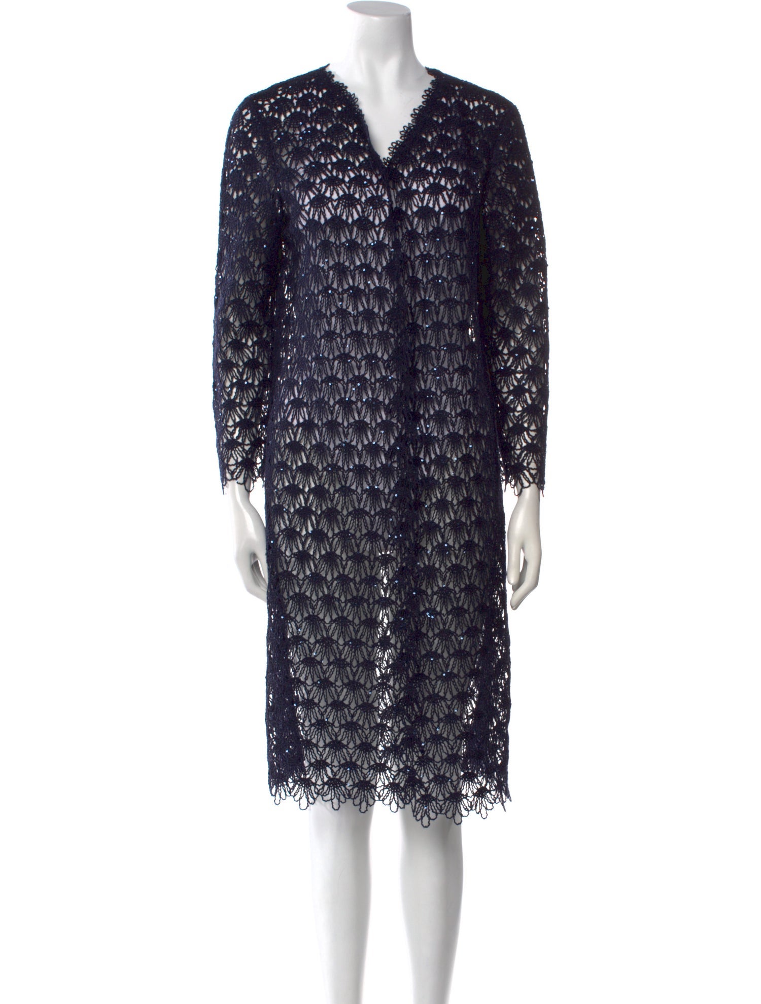 Oscar de la Renta Printed V-Neck Sweater