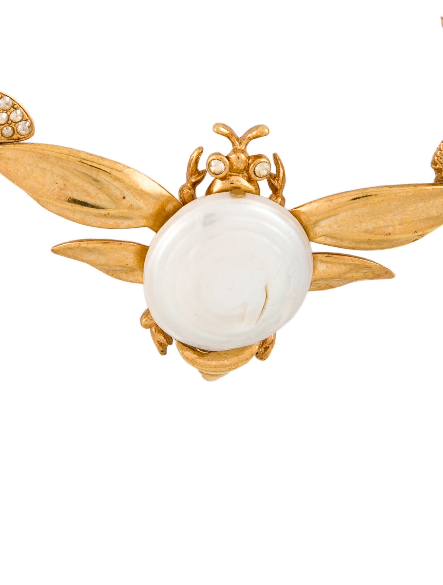 Oscar de la Renta Faux Pearl & Crystal Station Necklace