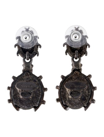 Oscar de la Renta Faux Pearl & Crystal Ladybug Drop Earrings