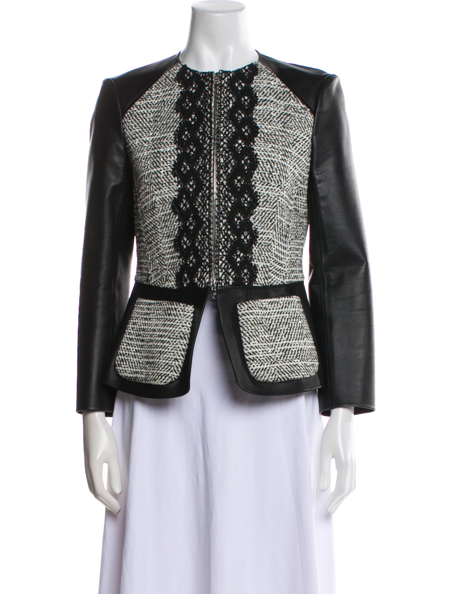 Oscar de la Renta Virgin Wool Printed Evening Jacket