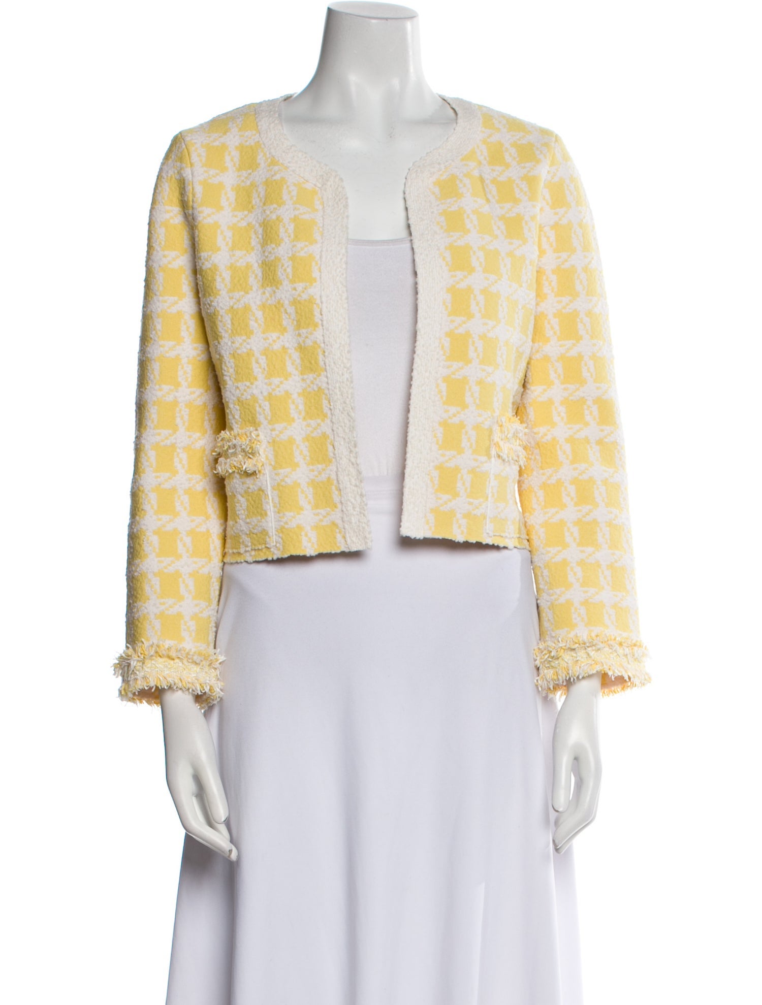 Oscar de la Renta Wool Tweed Pattern Evening Jacket