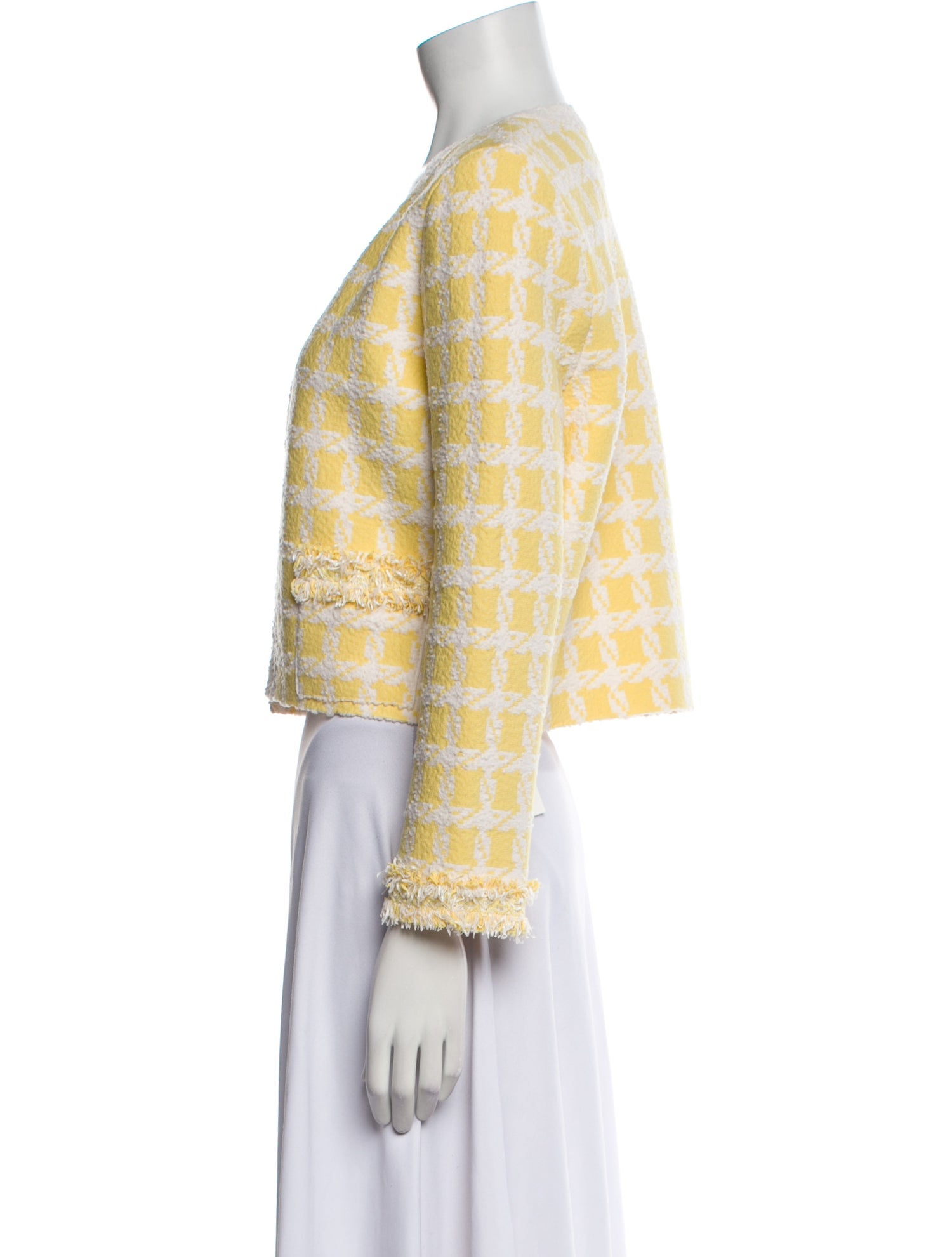 Oscar de la Renta Wool Tweed Pattern Evening Jacket