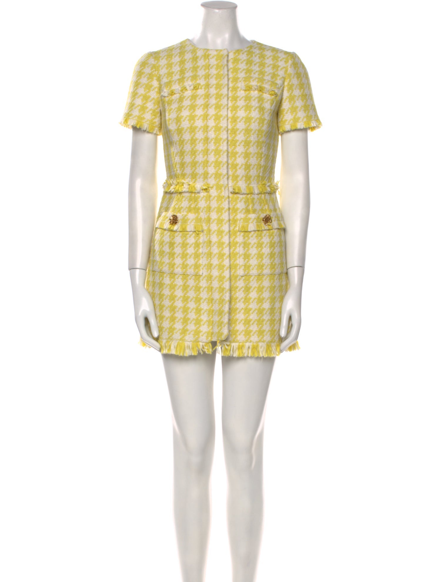 Oscar de la Renta Houndstooth Print Mini Dress