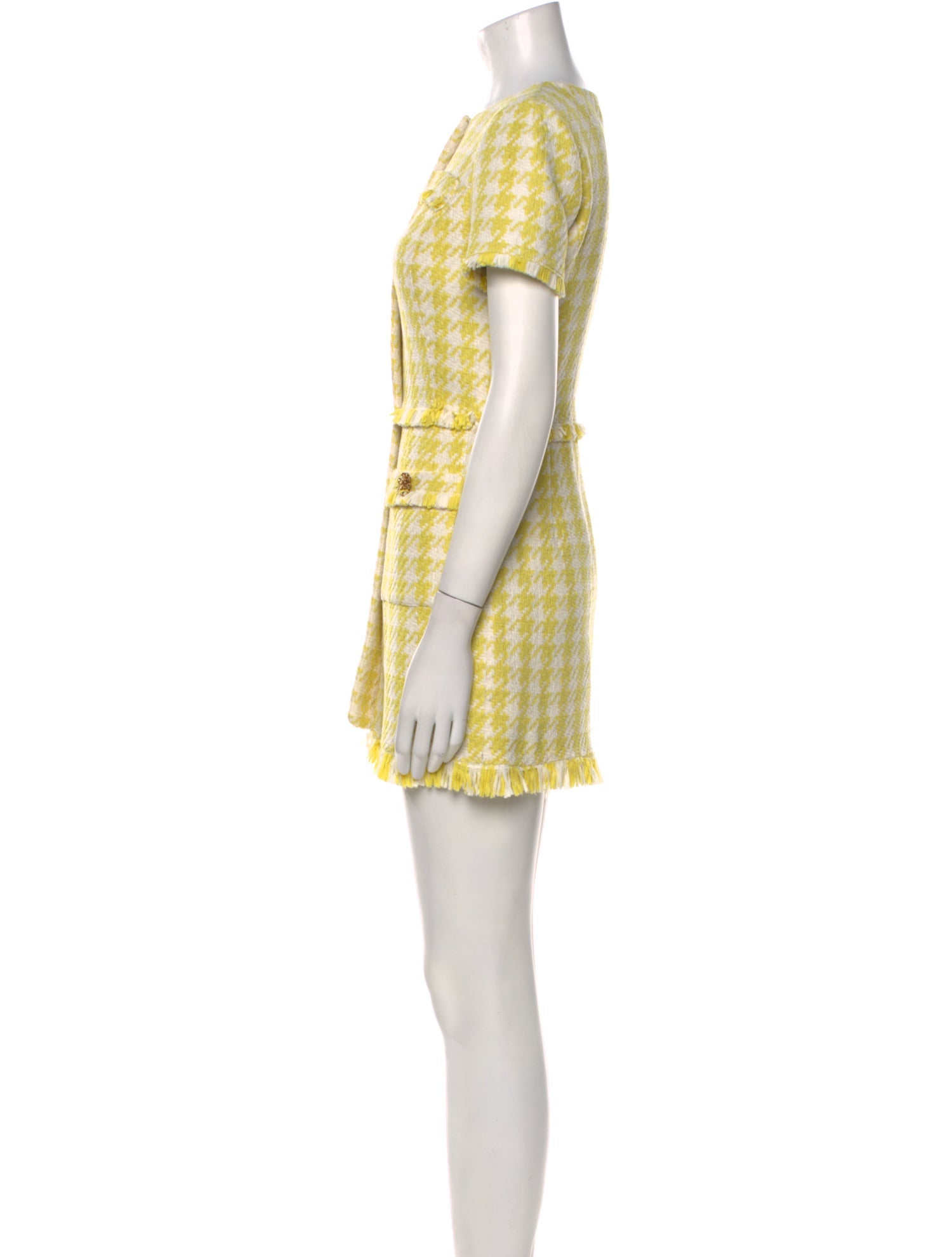 Oscar de la Renta Houndstooth Print Mini Dress