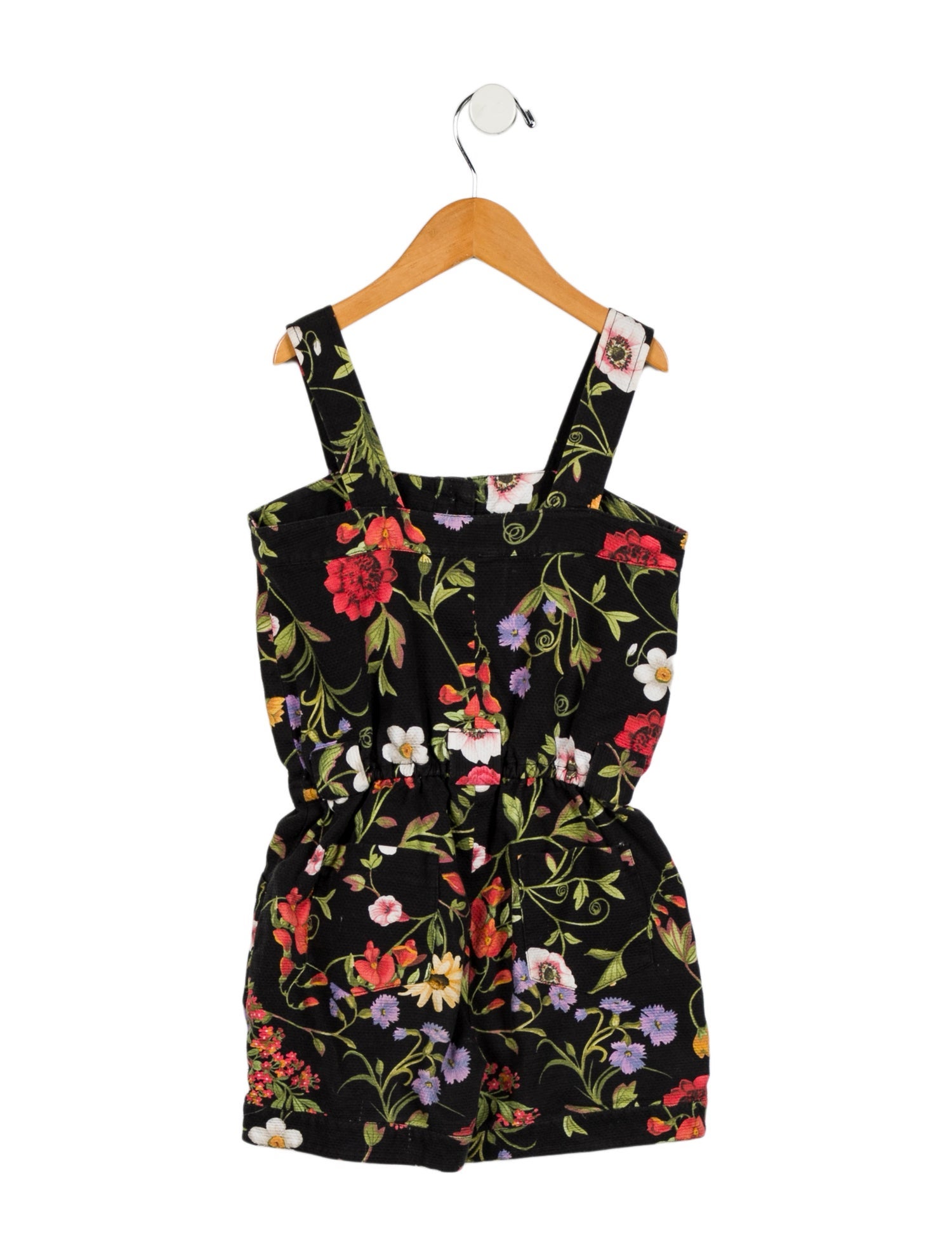 Oscar de la Renta Girls' Floral Sleeveless Romper