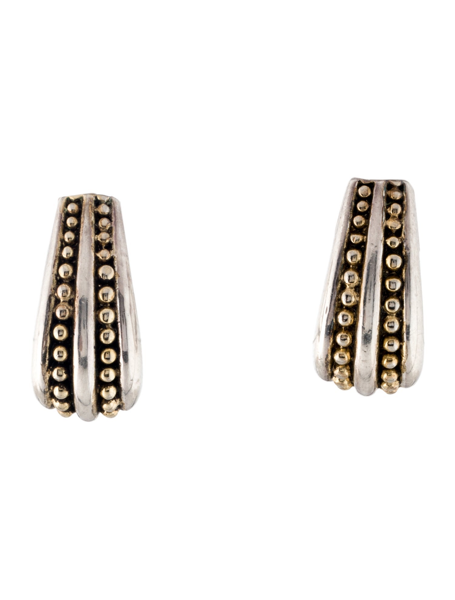 Oscar de la Renta Two-Tone Clip-On Earrings