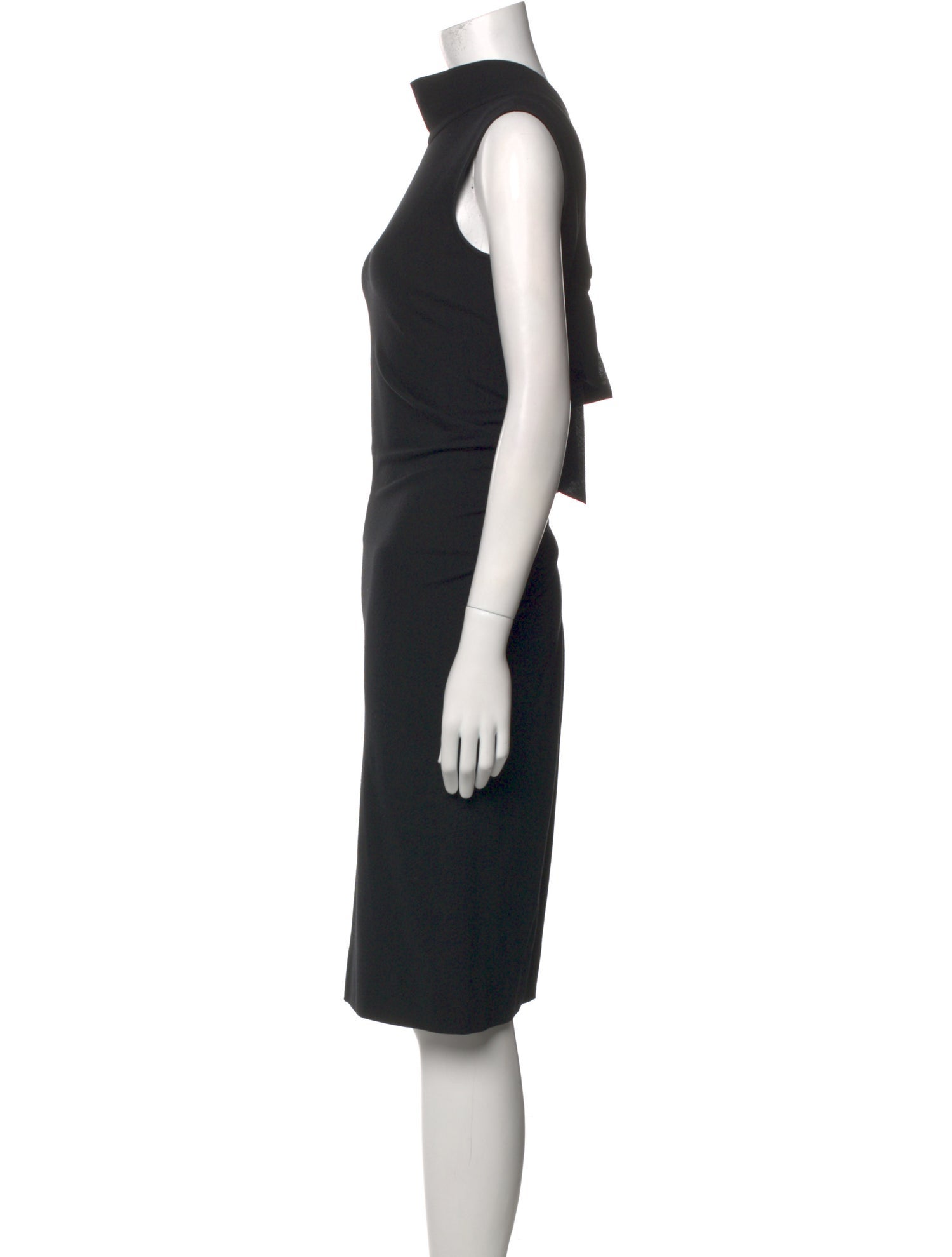 Oscar de la Renta Mock Neck Knee-Length Dress
