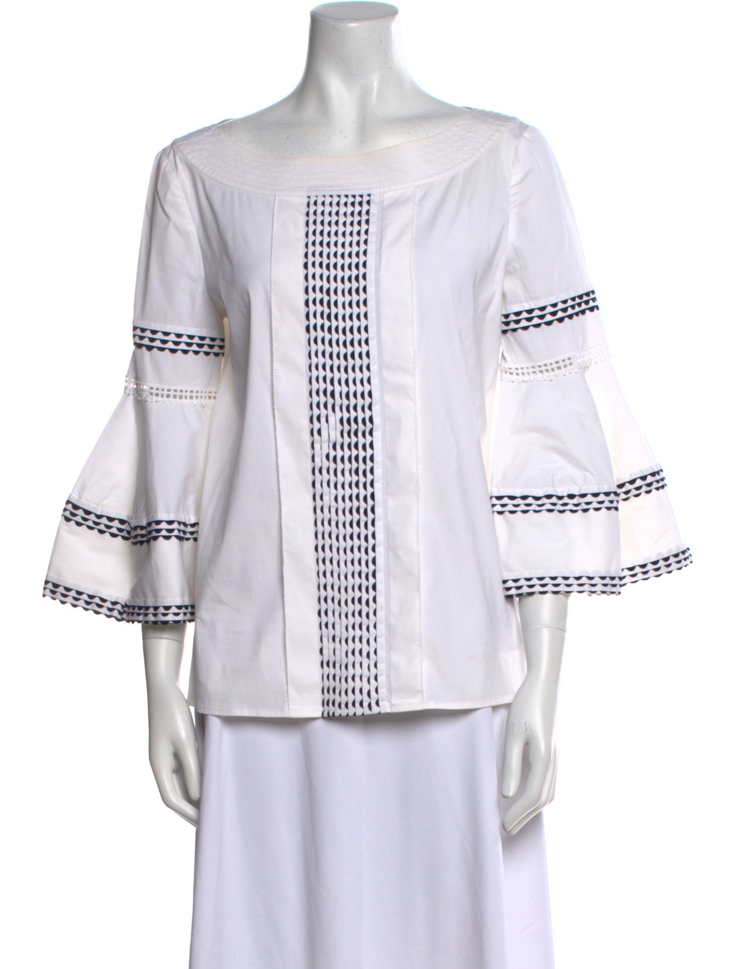 Oscar de la Renta Off-The-Shoulder Three-Quarter Sleeve Tunic