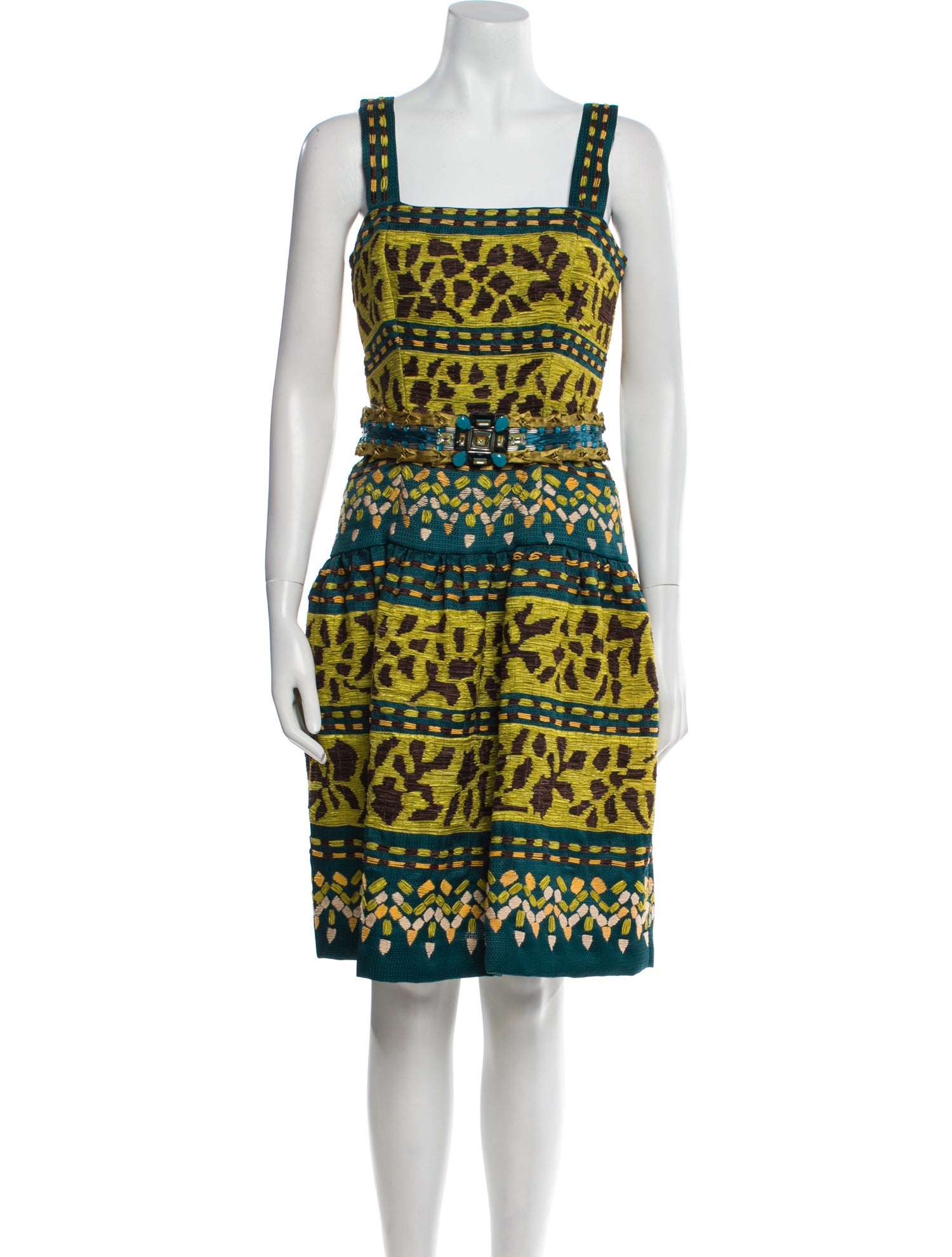 Oscar de la Renta Silk Knee-Length Dress