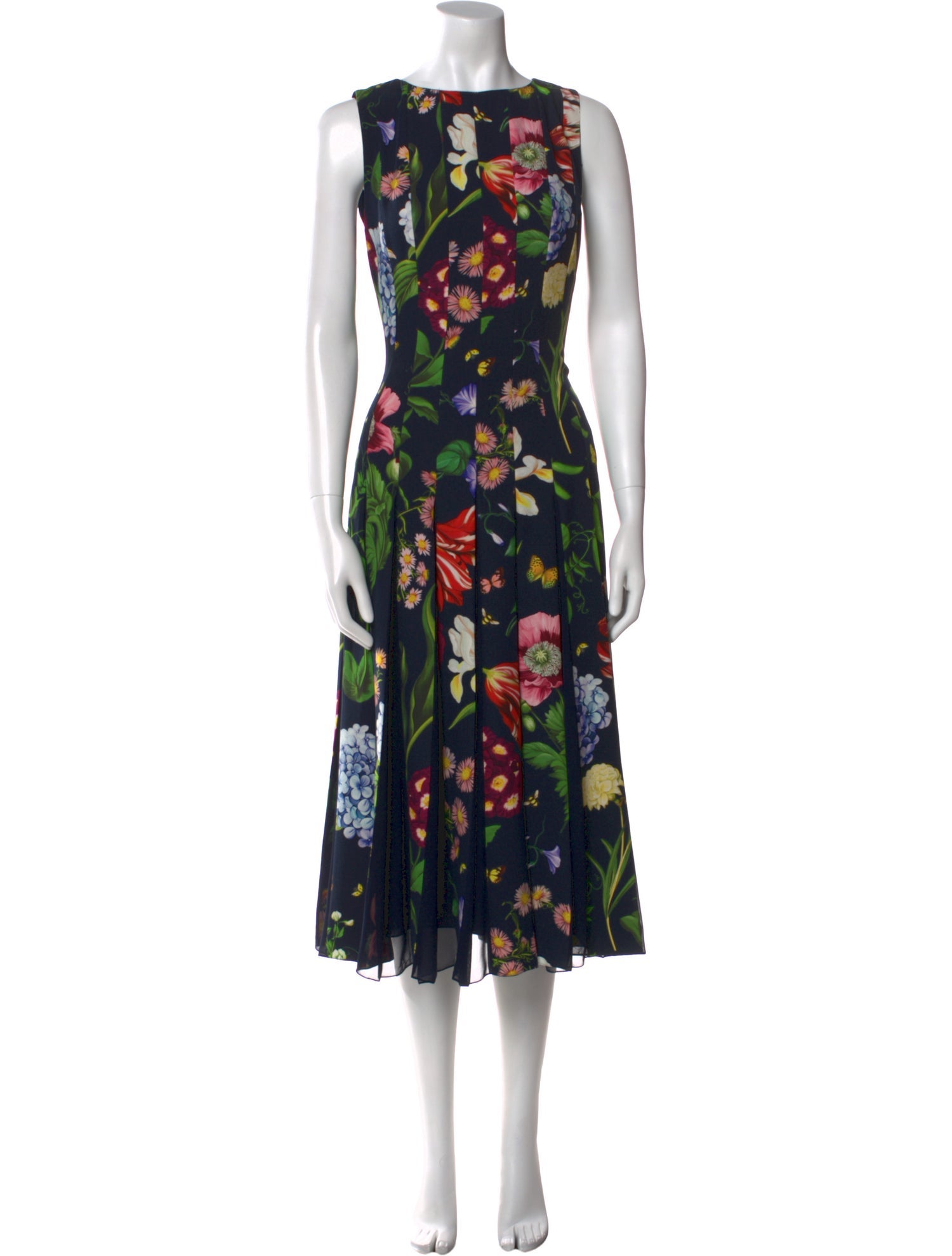 Oscar de la Renta Floral Print Long Dress