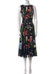 Oscar de la Renta Floral Print Long Dress