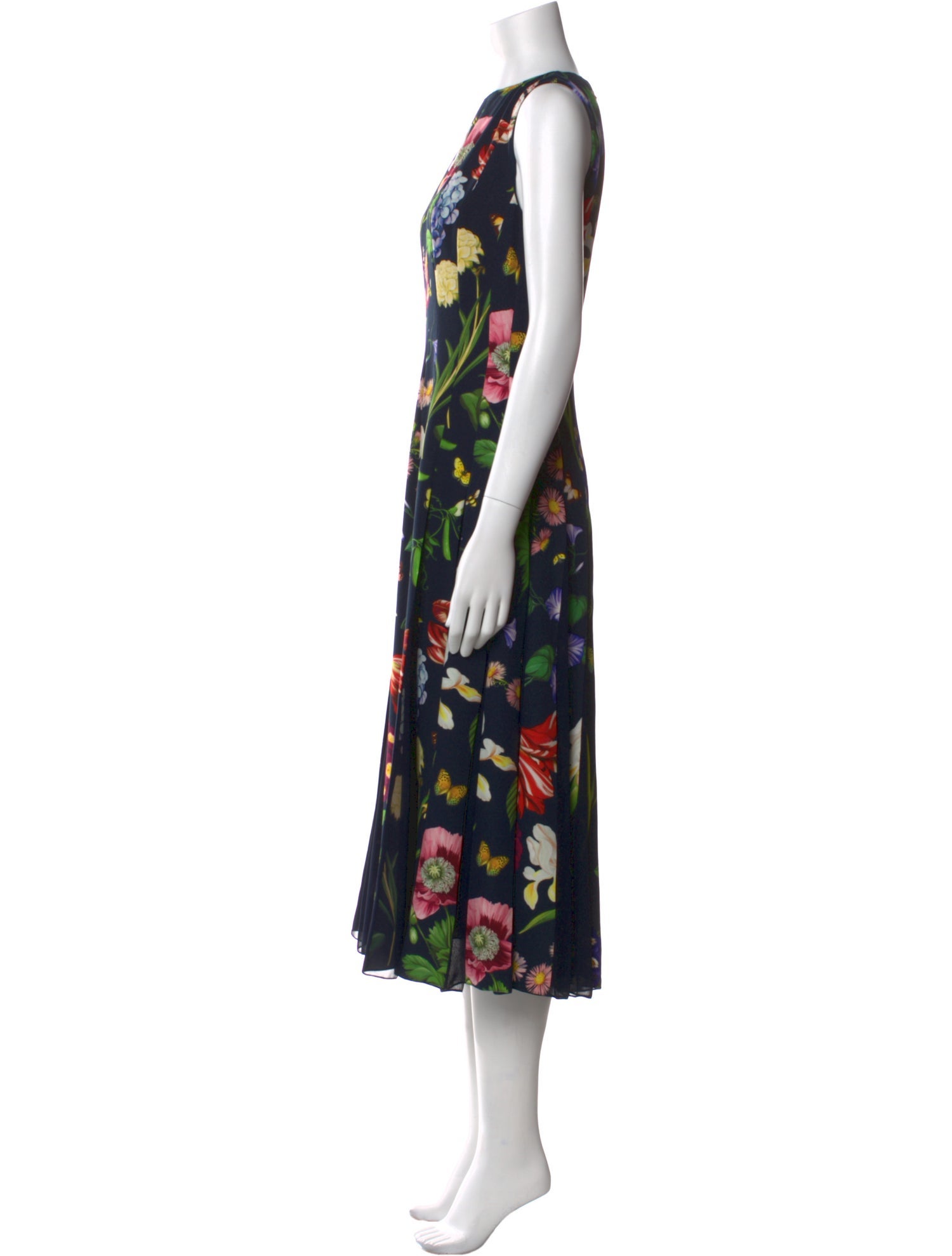 Oscar de la Renta Floral Print Long Dress