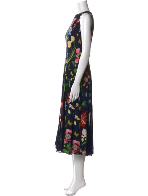 Oscar de la Renta Floral Print Long Dress