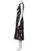 Oscar de la Renta Floral Print Long Dress