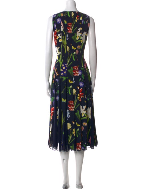 Oscar de la Renta Floral Print Long Dress