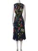 Oscar de la Renta Floral Print Long Dress