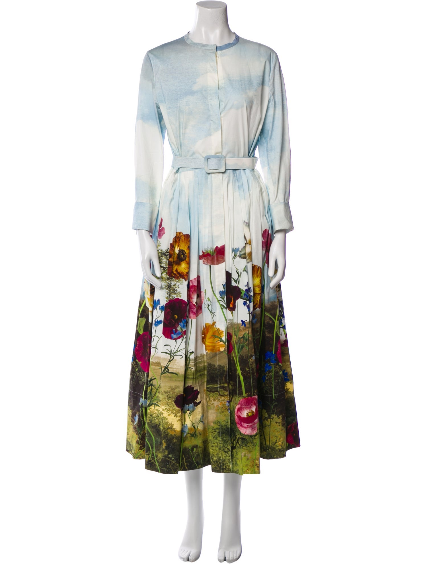 Oscar de la Renta Printed Long Dress