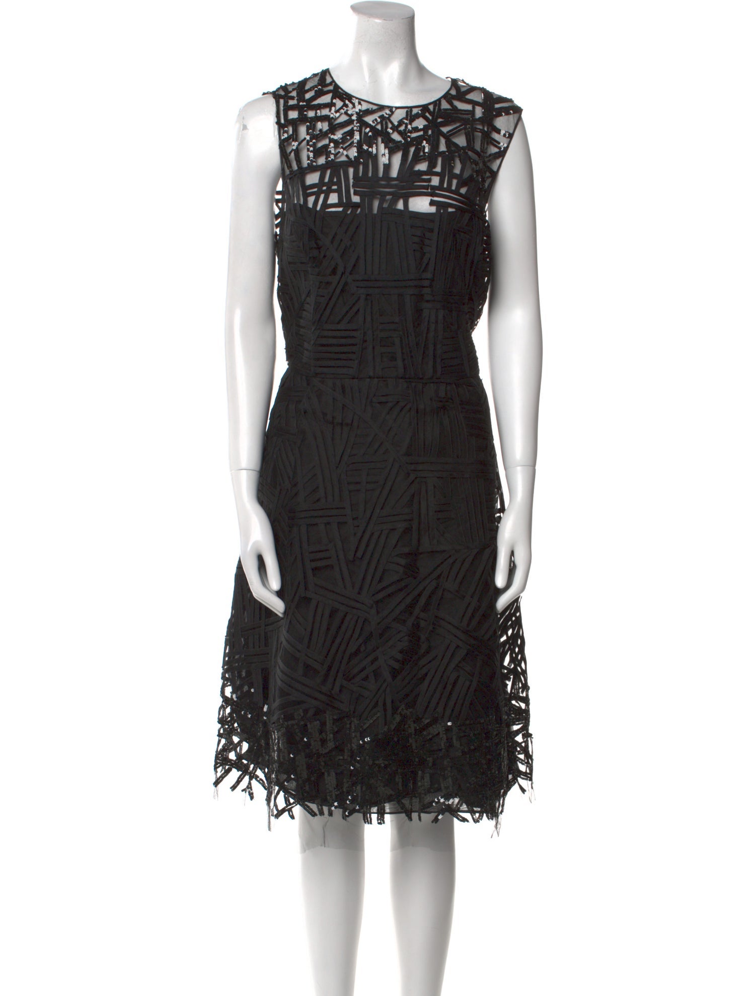 Oscar de la Renta Silk Midi Length Dress