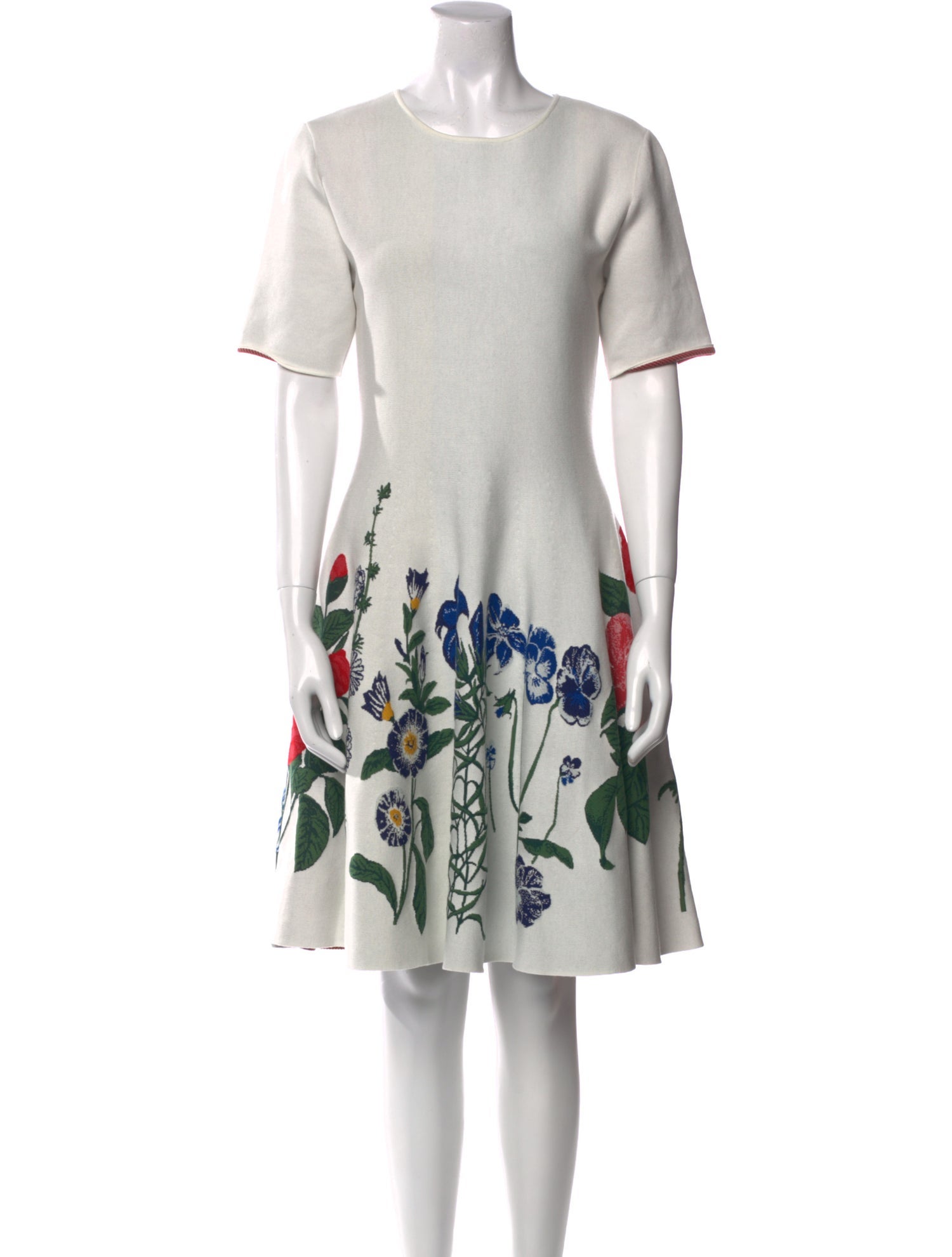 Oscar de la Renta Floral Print Knee-Length Dress