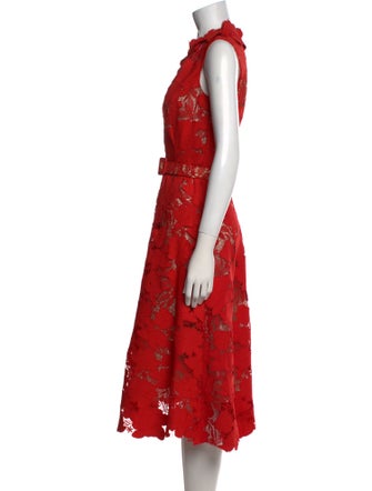 Oscar de la Renta Lace Pattern Midi Length Dress