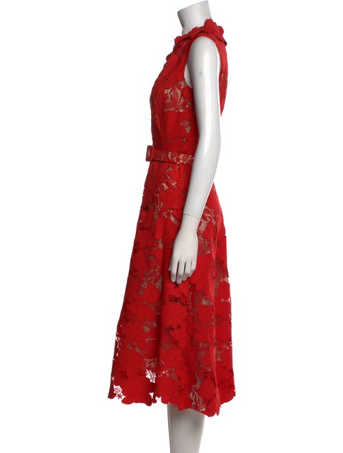 Oscar de la Renta Lace Pattern Midi Length Dress