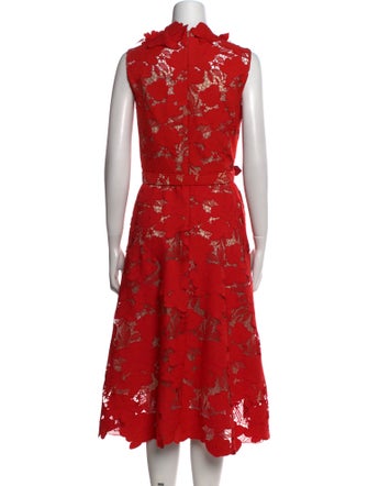 Oscar de la Renta Lace Pattern Midi Length Dress