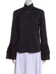 Oscar de la Renta Long Sleeve Button-Up Top