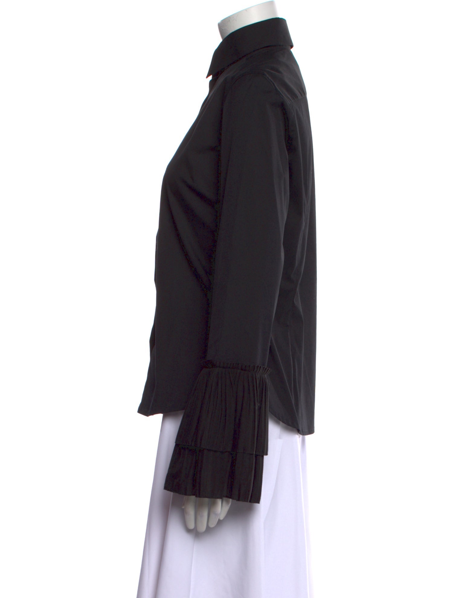 Oscar de la Renta Long Sleeve Button-Up Top