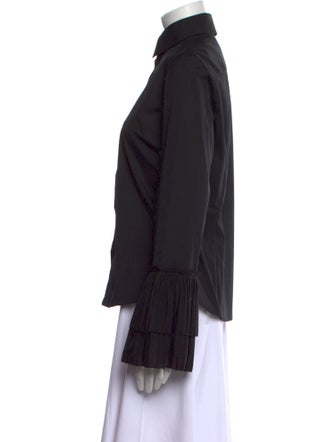 Oscar de la Renta Long Sleeve Button-Up Top