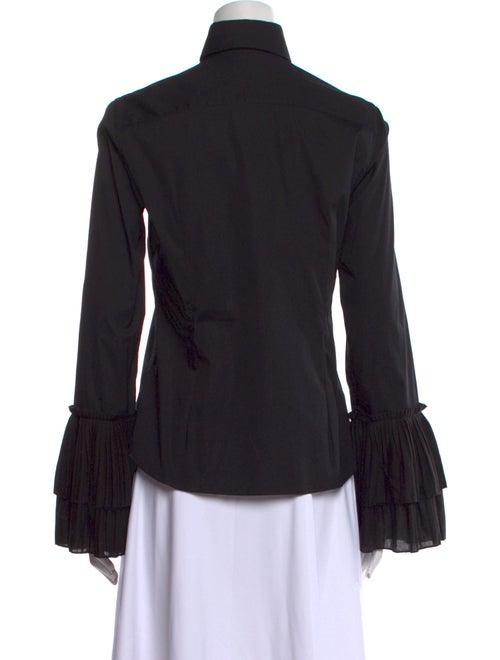 Oscar de la Renta Long Sleeve Button-Up Top