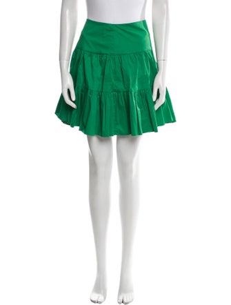 Oscar de la Renta Pleated Accents Mini Skirt