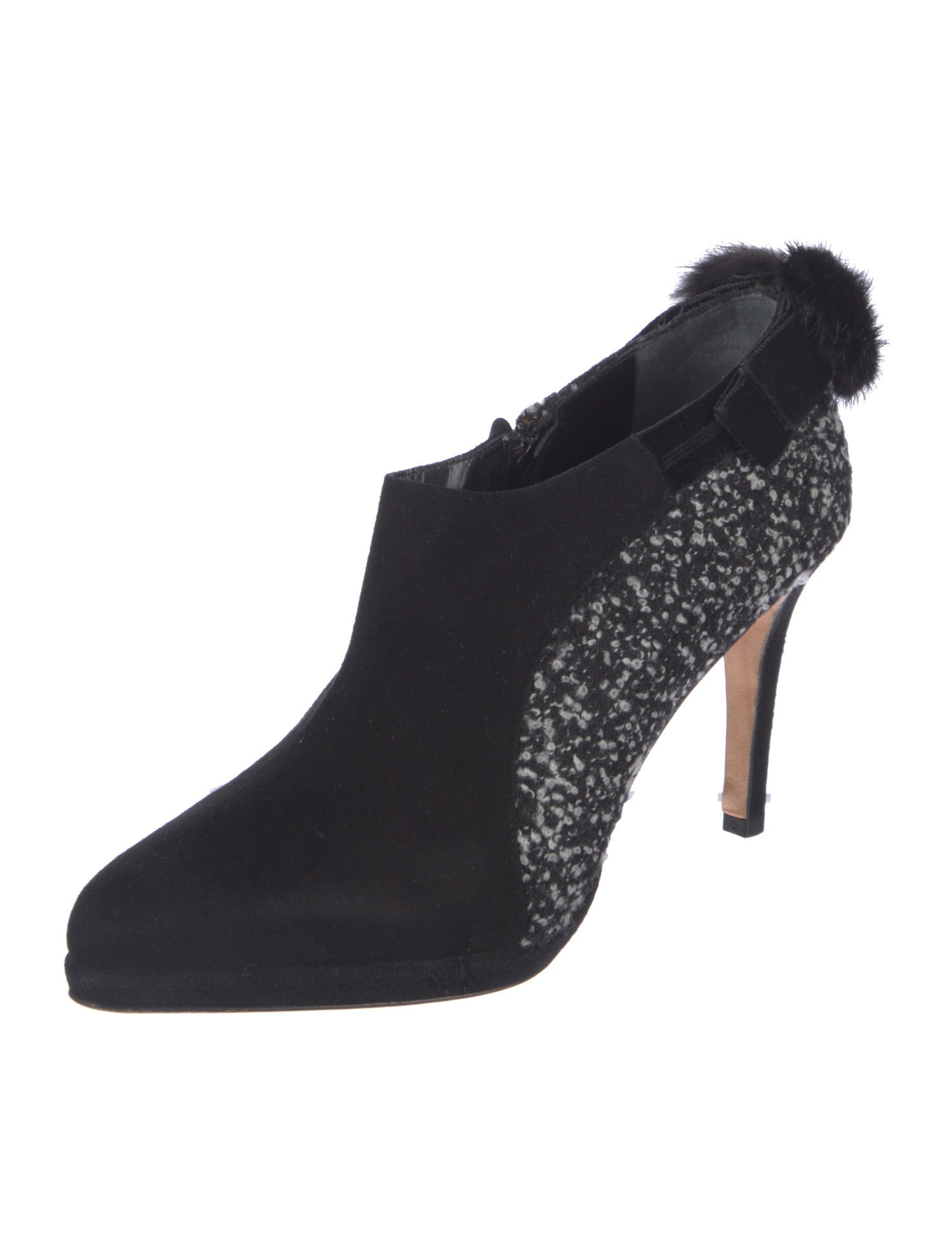 Oscar de la Renta Suede Bow Accents Pumps