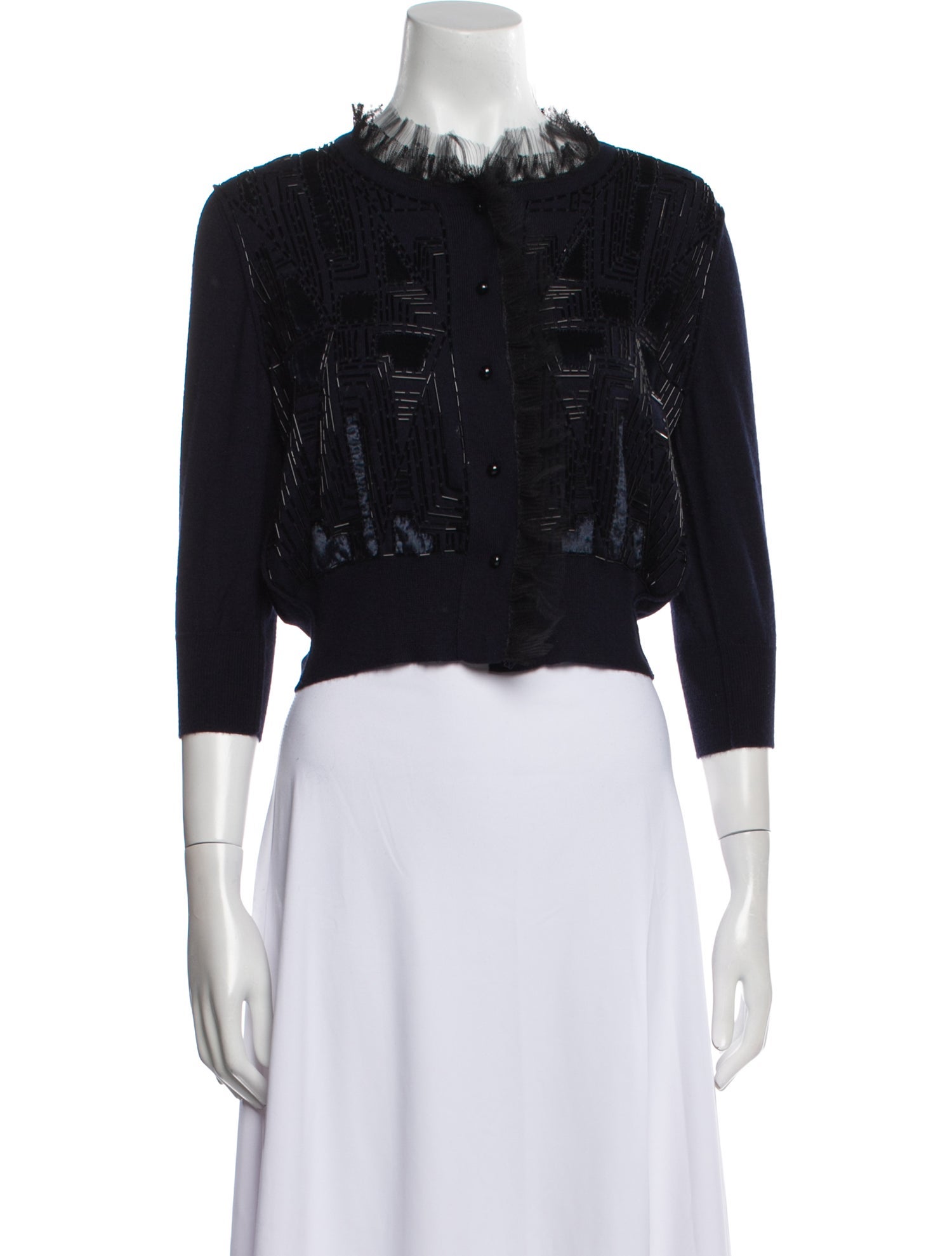 Oscar de la Renta Cashmere Crew Neck Sweater