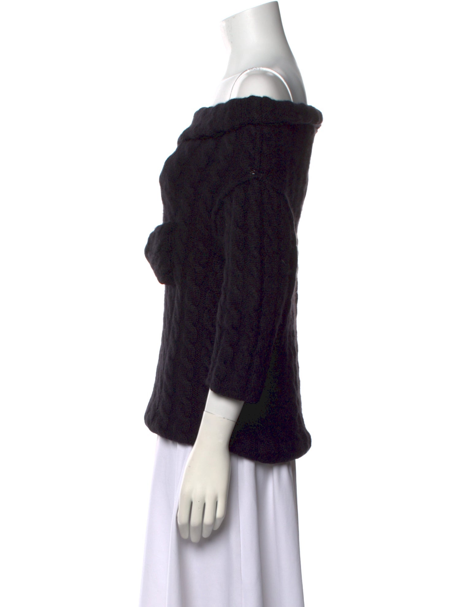 Oscar de la Renta Cashmere Off-The-Shoulder Sweater